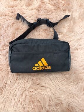 adidas Black Belt Bag with Yellow Logo